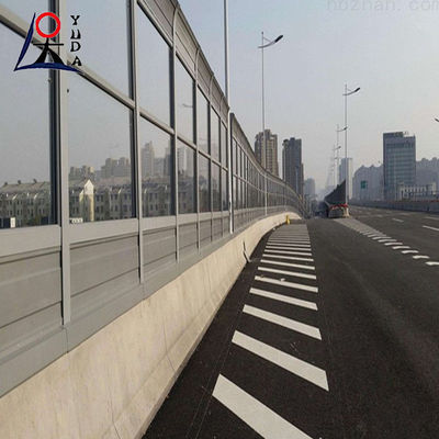 Green Transparency Road Noise Barrier Wall Fence / Highway Noise Barrier Wall