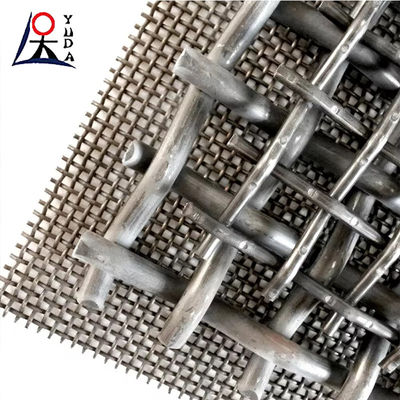 65 Mn High Carbon Steel Stone Crusher Crimped Woven Wire Mesh For Mine Sieving