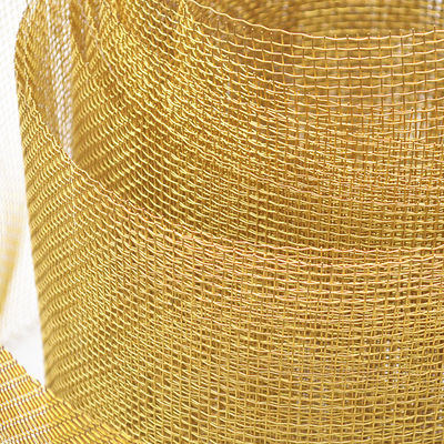Metal Square Brass Wire Mesh Screen Woven Fine Decorative Brass Mesh Durable RF Shielding