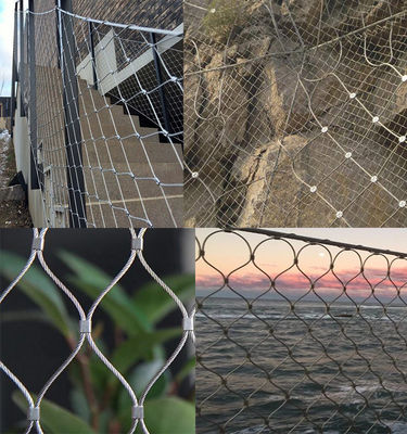 SS304 316 Stainless Steel Welded Wire Mesh Safety Flexible Ferrule Cable Wire Rope Net