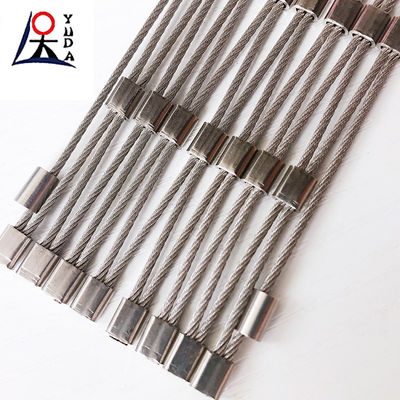 SS304 316 Stainless Steel Welded Wire Mesh Safety Flexible Ferrule Cable Wire Rope Net